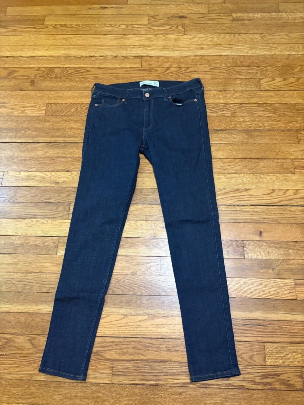 Abercrombie & Fitch Womens Super Skinny Jeans Size 12 Blue Dark Stretch Denim